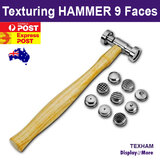 TEXTURING Hammer Texture Metal Tool | 9 FACE Interchangeable Head