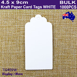 1000 Kraft Paper Card Price Tag Label | 4.5 x 9cm | White