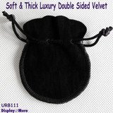 Luxury 100 Double Sided Velvet Gift Pouch-7.5x9cm-Black