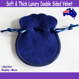 Gift Pouch Bag 7x8cm Blue | 100pcs | LUXURY Felt Velvet | DOUBLE Sided