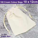 RELIABLE Felt Velvet Gift Pouch CREAM | 100pcs 10 x 12cm