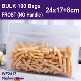 FOOD Pouch Ziplock STAND UP | Open WIDE | 100PCS | FROST 24x17+8cm