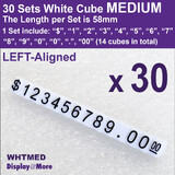 Price CUBE Tag | 30 Sets | NEW Left Aligned | MEDIUM White 58mm