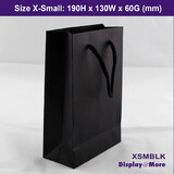 50 Paper Gift Bags | BLACK | 190H x 130W + 60G(mm)