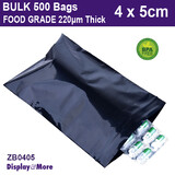 Zip Lock Bag FOOD GRADE | 500pcs BLACK | 4 x 5cm