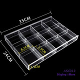Bead Holder Display Case | 12 Compartments | Clear Acrylic