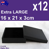 12X Jewellery Set Gift Box-16x20cm-PLAIN Black | EXTRA Large