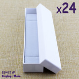 24X Bracelet Watch Gift Box-4x21cm | PREMIUM PLAIN White