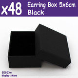48X Earring Gift Box-5x6cm-PLAIN Black | PREMIUM Quality