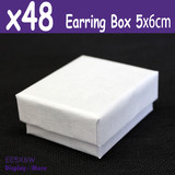 48X Earring Gift Box-5x6cm-Plain WHITE | PREMIUM Quality