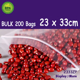 200 Clear Zip Lock Bag | Food Grade | 23x33cm