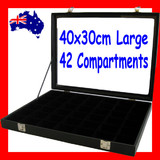 Jewellery Organiser Case-42 Compartments-40x30cm | Glass Lid