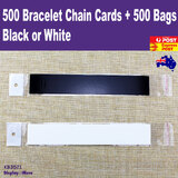 Jewellery Card BRACELET 500pcs + Clear Bag 500pcs | BLANK Black or White