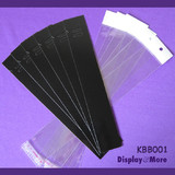 500 Blank Black Bracelet Chain Display Cards + 500 Clear Bags