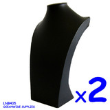 2X Premium Necklace Display Bust-39cm | FULL Black Leather