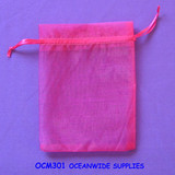 200 Organza Jewellery Gift Pouch Bags | 11x16cm | Hot Pink