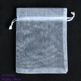 200 Organza Jewellery Gift Pouch Bags | 11x16cm | White