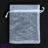 100 Organza Jewellery Gift Pouch Bags | 15x20cm | White