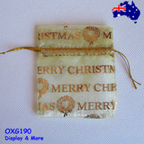 75 Organza Bag Gift Pouch-7.5x9cm | Gold MERRY CHRISTMAS