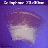 Cellophane Bag CELLO Adhesive | 200pcs 23x30cm | CRYSTAL Clear