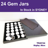Opal Display Tray Case | Black & White 24 GEM Jars