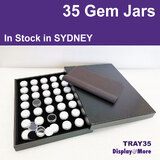 Opal Display Tray Case | Black & White 35 GEM Jars