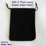 Luxury 100 Double Sided Velvet Gift Pouch-12x16cm-Black