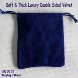 Luxury 100 Double Sided Velvet Gift Pouch-10x12cm-Blue