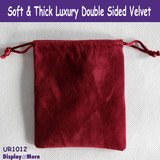 Luxury 100 Double Sided Velvet Gift Pouch-10x12cm-Burgundy
