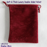 Luxury 100 Double Sided Velvet Gift Pouch-12x16cm-Burgundy