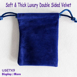 Luxury 100 Double Sided Velvet Gift Pouch-7x9cm-Blue