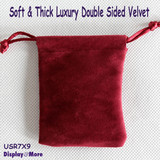 Luxury 100 Double Sided Velvet Gift Pouch-7x9cm-Burgundy
