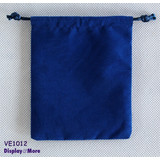 100 New Double Sided Velvet Gift Pouches-10x12cm-Blue-Rectangle