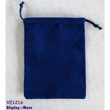 100 New Double Sided Velvet Gift Pouches-12x16cm-Blue-Rectangle