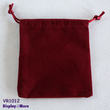 100 New Double Sided Velvet Gift Pouches-10x12cm-Burgundy-Rectangle