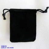 144 Double Sided Velvet Gift Pouches-7x9cm-Black | Rectangle