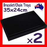 2 Bracelet Chain Display Trays-FULL Black Velvet | PREMIUM Quality