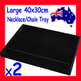 Necklace Display Tray | 2pcs | LARGE 40x30cm | FULL Black Velvet