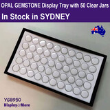 Opal Tray GEMSTONE Storage Display | 50 Clear Gem Jars